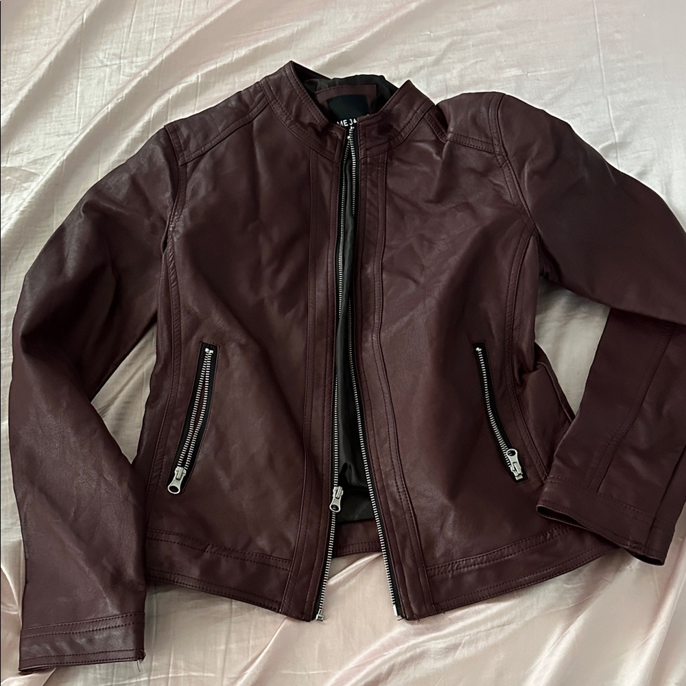 Me Jane Rich Burgundy Leather Jacket